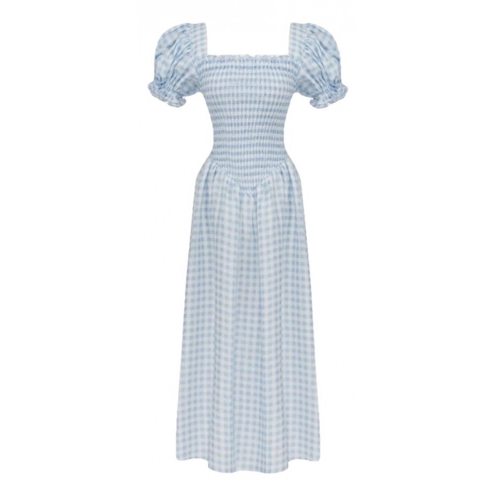 Sleeper Blue Gingham Maxi Dress